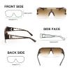 FEISEDY Square Oversized Sunglasses for Men Women, Flat Top Shield One Piece Lens Sun Glasses Shades B2765 view 4