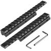 LONSEL 11mm Dovetail to 21mm Picatinny Rail Convert Adapter - 155mm/6.1" Long Extension Low Profile Scope Mount Converter Adaptor - Base Mount 3/8" to 7/8" Converter -14 Slots (2 Pack) view 1