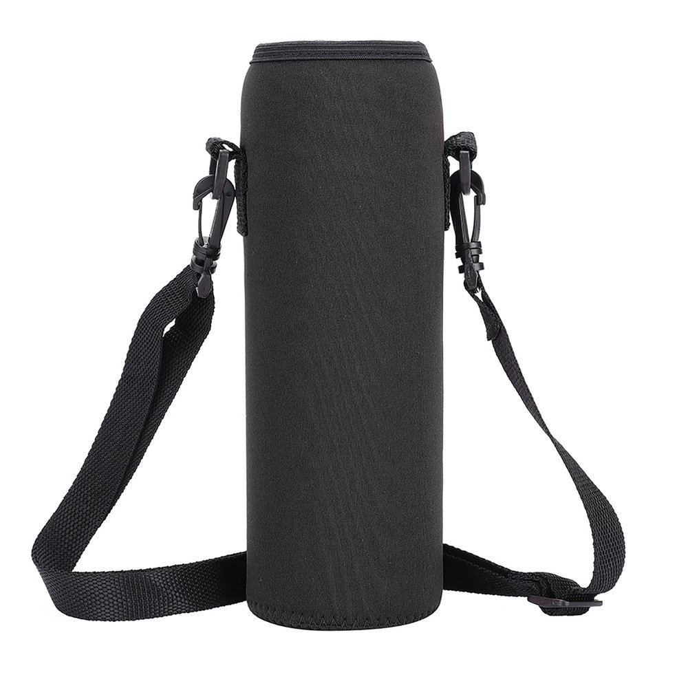 Cyrank Water Bottle Bag, Water Bottle Bag with Shoulder Strap Water Bottle Sleeve with Adjustable Padded Shoulder Strap(Black)
