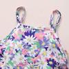 JLKGICF 2Pcs Toddler Girl Summer Clothes Spaghetti Strap Floral Tank Top Vest & Solid Shorts Set Girls Camisole Outfits Playsuit (Purple,3-4T,) view 2