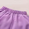 JLKGICF 2Pcs Toddler Girl Summer Clothes Spaghetti Strap Floral Tank Top Vest & Solid Shorts Set Girls Camisole Outfits Playsuit (Purple,3-4T,) view 4