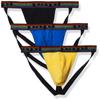 papi Men's 3-Pack Jockstrap, Athletic Supporter, Breathable Male Workout Underwear, Prince Blue/Mimosa Yellow/Black, X-Large (UMPA036) view 1