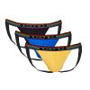 papi Men's 3-Pack Jockstrap, Athletic Supporter, Breathable Male Workout Underwear, Prince Blue/Mimosa Yellow/Black, X-Large (UMPA036) view 2