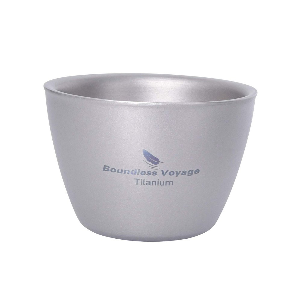 Boundless Voyage 40ML Titanium Wine Tea Cup Double-Wall Sake Whiskey Mug for Outdoor Camping Hiking Picnic 1pc Ti3089D