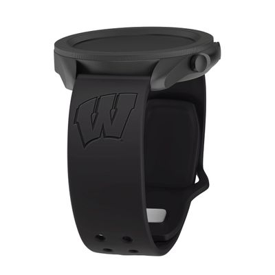 Affinity Bands Wisconsin Badgers Engraved Silicone Sport Band Compatible with Samsung Galaxy Watch and More (20mm Black)