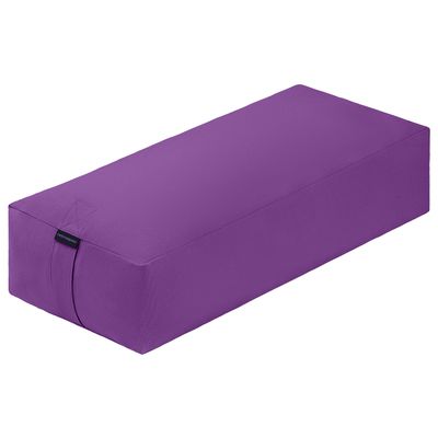 Retrospec Sequoia Meditation Cushion & Yoga Bolster Pillow With Cotton Cover - Supportive 24x12x6in Rectangle for Spine Relief, Joint Support & Posture - Machine Washable With Carry Handle