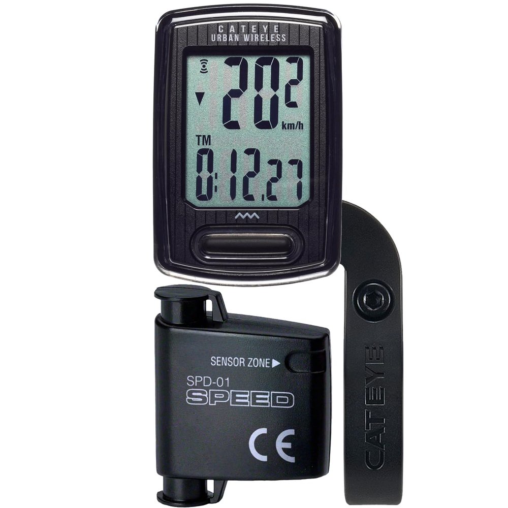 CATEYE Urban Wireless Bike Computer Analog Speedometer & Odometer with Calorie Tracking, FlexTight Mount, Auto Start/Stop, Programmable Odometer & Easy Setup for All Bikes (OF-100)