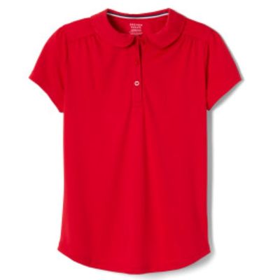 French Toast Girls' Short Sleeve Moisture Wicking Sport Polo, Red, XL (14/16)
