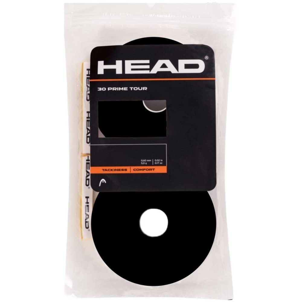 HEAD Prime Tour Tennis Racquet Overgrip 30 Pack (Black)
