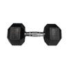 GYMENIST Single Hex Rubber Dumbbell with Metal Handles Exercise Heavy Dumbbell Workout Weights Sold As Singles (40-LB Single), Black view 1