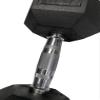 GYMENIST Single Hex Rubber Dumbbell with Metal Handles Exercise Heavy Dumbbell Workout Weights Sold As Singles (40-LB Single), Black view 3