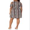 Star Vixen Women's Cutout Cold Shoulder Short Sleeve Faux Wrap Dress view 2