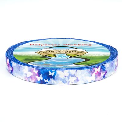 Country Brook Design - Watercolor Butterflies Photo Quality Polyester (1 Inch, 5 Yards)