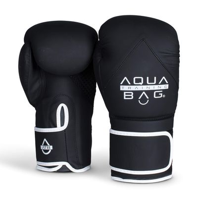 Aqua Training Bag 16 oz. Black Flow Boxing Glove with Synthetic Leather Material, Pre-Curved Natural Fit, Moisture-Wicking Lining, Mesh Palms - 2020329715