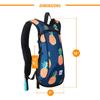 Vibe Hydration Pack Backpack with 2L Bladder for Women, Men, Teens, Kids - Sports, Outdoor, Running, Camping, Hiking, Festivals, Raves (Pineapple) view 3