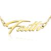 SuperJeweler Faith Custom Name Necklace Personalized in Gold Tone, Custom Name Plate Pendant For Women, Personalized Name Necklace All Name Necklaces Available, 18 Inch Chain view 1