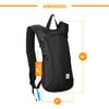 Vibe Hydration Pack Backpack with 2L Bladder for Women, Men, Teens, Kids - Sports, Outdoor, Running, Camping, Hiking, Festivals, Raves (Black) view 3