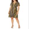 Star Vixen Women's Plus-Size Short Sleeve Ballerina Wrap Dress view 1