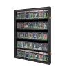 35 Graded Sports Card Display Case - Baseball Card Display Frame with UV Protection Clear View Lockable Wall Cabinet for Basketball Collectible Trading Card Black Finish view 1