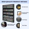 35 Graded Sports Card Display Case - Baseball Card Display Frame with UV Protection Clear View Lockable Wall Cabinet for Basketball Collectible Trading Card Black Finish view 4