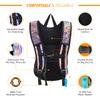 Vibe Hydration Pack Backpack with 2L Bladder for Women, Men, Teens, Kids - Sports, Outdoor, Running, Camping, Hiking, Festivals, Raves (Gold Pink Holographic) view 2