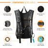 Vibe Hydration Pack Backpack with 2L Bladder for Women, Men, Teens, Kids - Sports, Outdoor, Running, Camping, Hiking, Festivals, Raves (Black&White) view 2