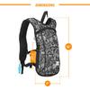 Vibe Hydration Pack Backpack with 2L Bladder for Women, Men, Teens, Kids - Sports, Outdoor, Running, Camping, Hiking, Festivals, Raves (Black&White) view 3