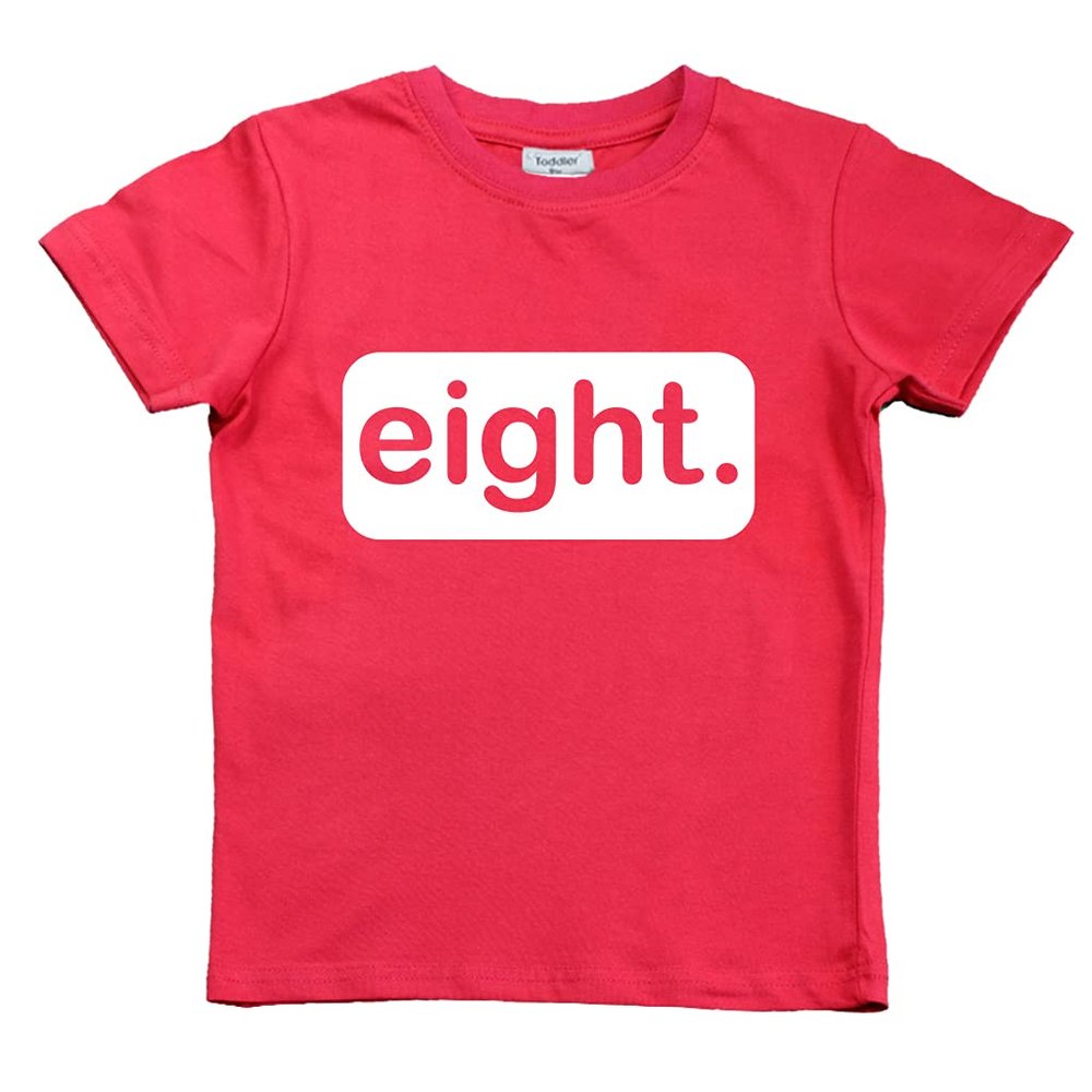 8th Birthday Shirts for Boys 8 Year Old boy Gifts Happy Eight yr Birthday Tshirt (Red, Youth S(8))