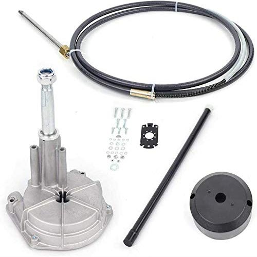 DNYSYSJ Boat Steering Cable, 12'' Marine Rotary Steering System Kit, 3/4" Tapered Shaft, for Mechanical/Manual Steering of Yachts and Fishing Boats