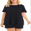 Celkuser Women's Plus Size 2-Piece Pajama Set Comfy Loungewear with Pockets Soft & Cozy Sleepwear for Women (109black 2XL) view 1