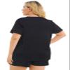 Celkuser Women's Plus Size 2-Piece Pajama Set Comfy Loungewear with Pockets Soft & Cozy Sleepwear for Women (109black 2XL) view 2