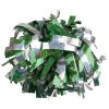 Cheerleading Pom Poms Metalic Holographic Cheerleader with Baton Handle 6 inch 1 Pair 2 Pieces (Kelly Green/Silver) view 1