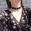 Aabellay 2PCS Choker Necklace PU Leather Goth Choker Collar with Rivet Spike Punk Rock Collar Adjustable Size Black and White view 3