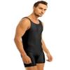 Yeeye Men's One Piece Leotard Bodysuit Underwear Short Tank Unitard Workout Biketard Bodyshaper Black XX-Large view 4