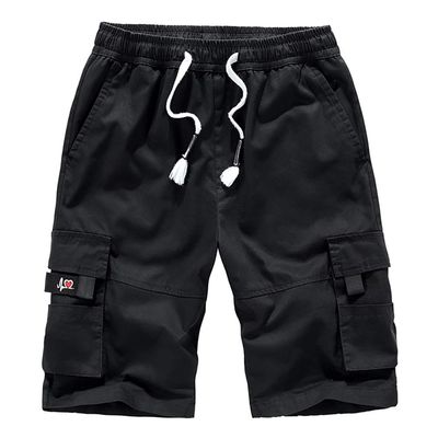 Workout Gym Sweat Shorts Cargo Drawstring Men's Flat Front Work Athletic Training Cargo Short