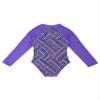 Freebily Girls One Piece Rash Guard Swimsuit Long Sleeve Printed Zippered Bathing Suit Purple 8 view 4