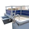 JLXJ Telescopic 4 Step Ladder for Swimming Pool/Boat, Pontoon Marine Folding Telescoping Rear Entry Inboard Ladders with Wide Pedal and Hand Railing view 3