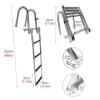 JLXJ Telescopic 4 Step Ladder for Swimming Pool/Boat, Pontoon Marine Folding Telescoping Rear Entry Inboard Ladders with Wide Pedal and Hand Railing view 4