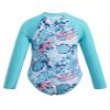Freebily Girls One Piece Rash Guard Swimsuit Long Sleeve Printed Zippered Bathing Suit Mint Green 12 view 2