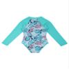Freebily Girls One Piece Rash Guard Swimsuit Long Sleeve Printed Zippered Bathing Suit Mint Green 12 view 4