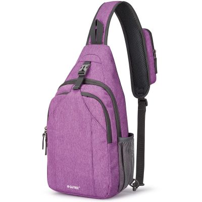 G4Free Sling Chest Bag RFID Crossbody Backpack Shoulder Bag with Earphone Hole, Light Purple, Small, daypack backpack