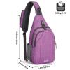G4Free Sling Chest Bag RFID Crossbody Backpack Shoulder Bag with Earphone Hole, Light Purple, Small, daypack backpack view 4
