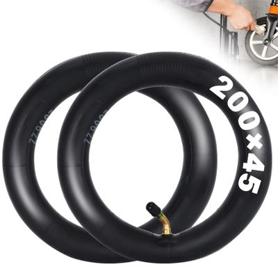 2 Pack of 8x1 1/4 200x45 Inner Tubes with Angled Valve Stem Replacement for A-Bike Folding Bike Jetson Beam Electric Scooter Butyl Rubber