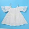 Alvivi Toddler Baby Girls Off-Shoulder Straps Lace Dress Summer Beach Sundress Wedding Party Baptism Princess Dress White 18-24 Months view 4