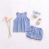 AYIYO Baby Girls Boys Soft Cotton Linen Bloomers Cute Loose Harem Shorts Blue 7 view 2