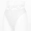 Agoky Womens Floral Lace Seamless Briefs High Cut Thongs Hollow Out Fishnet Bikini Bottoms White OneSize view 4