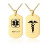 ZKXXJ Medical Necklace for Men Women Stainless Steel Medical Alert ID Necklaces Warfarin Dog Tag Pendant Sos Emergency Necklace Health Allergy Awareness Jewelry view 1