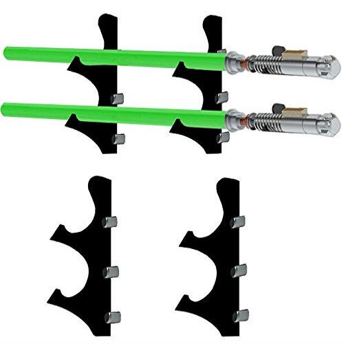 WANLIAN Lightsaber stand wall-mounted lightsaber stand, suitable for lightsaber stand, lightsaber, sword, lightsaber saber. (1 set of transparent 2 layers)