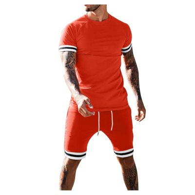 Maryia Mens Workout Muscle Running Quick Dry Sweatsuit 2 Piece Outfits 2021 Summer Tops and Shorts Tracksuit