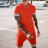 Maryia Mens Workout Muscle Running Quick Dry Sweatsuit 2 Piece Outfits 2021 Summer Tops and Shorts Tracksuit view 2